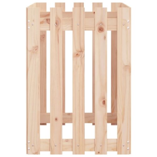 Garden Raised Bed with Fence Design 100x50x70cm Solid Wood Pine - Image 6