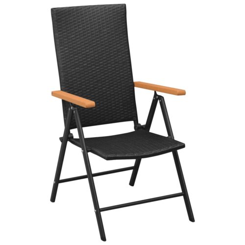 5-Piece Garden Dining Set Black Brown Poly Rattan Wicker Outdoor Patio Furniture - Image 5