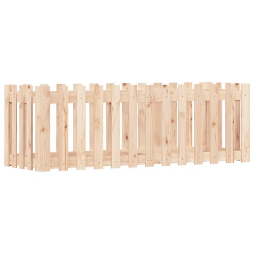 Garden Raised Bed with Fence Design 150x50x50cm Solid Wood Pine - Image 4