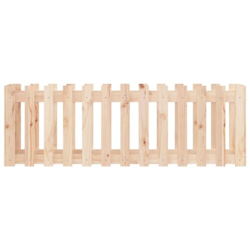 Garden Raised Bed with Fence Design 150x50x50cm Solid Wood Pine - Image 5