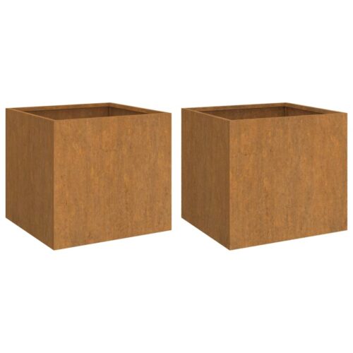 Planters 2pcs 49x47x46cm Corten Steel
