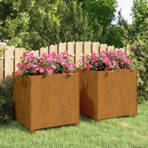 Planters with Legs 2pcs Rusty 49x47x50cm Corten Steel - Image 2