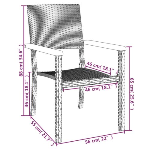 5-Piece Garden Dining Set Black Poly Rattan Wicker Outdoor Patio Furniture - Image 10