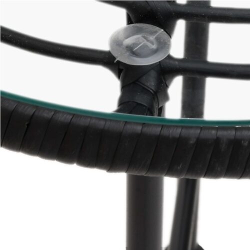 5-Piece Garden Dining Set Black Poly Rattan Wicker Outdoor Patio Furniture - Image 10