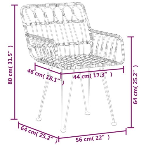 5-Piece Garden Dining Set Black Poly Rattan Wicker Outdoor Patio Furniture - Image 11