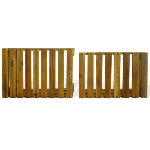 Apple Crate Set 2 Pieces Solid Acacia Wood - Image 5