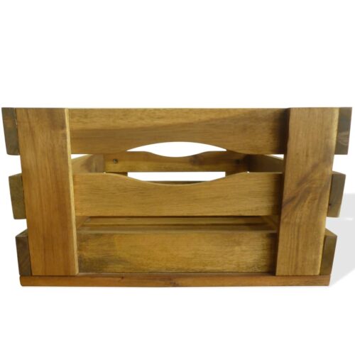 Apple Crate Set 2 Pieces Solid Acacia Wood - Image 7