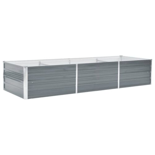 Garden Raised Bed Galvanised Steel 240x80x45cm Grey