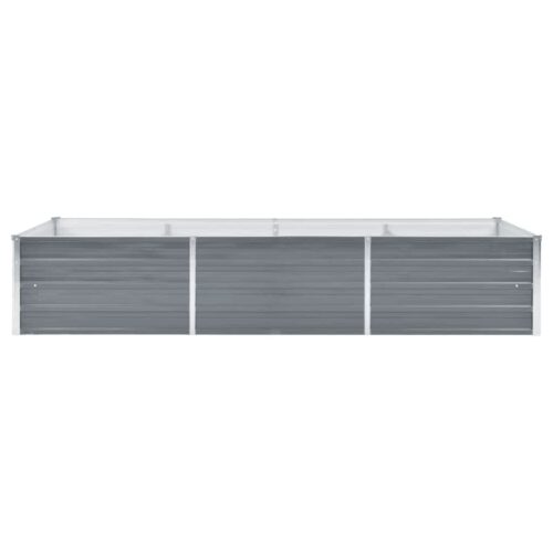 Garden Raised Bed Galvanised Steel 240x80x45cm Grey - Image 3