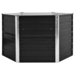 Garden Raised Bed Anthracite 129x129x77cm Galvanised Steel