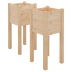 Garden Planters 2pcs 31x31x70cm Solid Pinewood