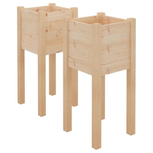 Garden Planters 2pcs 31x31x70cm Solid Pinewood
