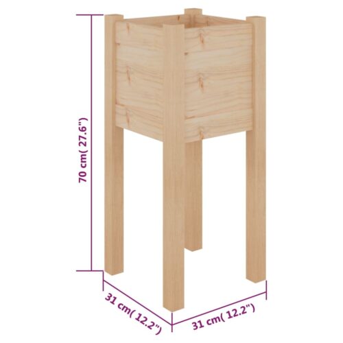 Garden Planters 2pcs 31x31x70cm Solid Pinewood - Image 8
