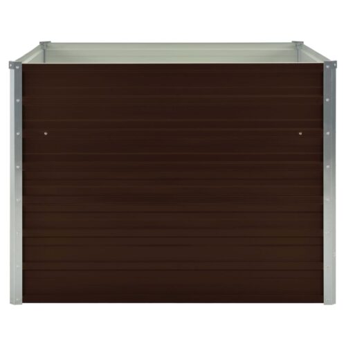 Raised Garden Bed Brown 100x100x77cm Galvanised Steel - Image 3