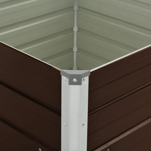 Raised Garden Bed Brown 100x100x77cm Galvanised Steel - Image 5