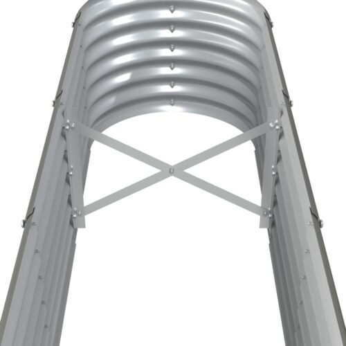 Garden Raised Bed Powder-Coated Steel 332x40x36cm Grey - Image 5