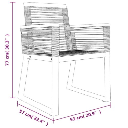 5-Piece Garden Dining Set Black PVC Rattan - Image 10