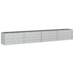 Garden Raised Bed 320x40x45cm Galvanized Steel Silver