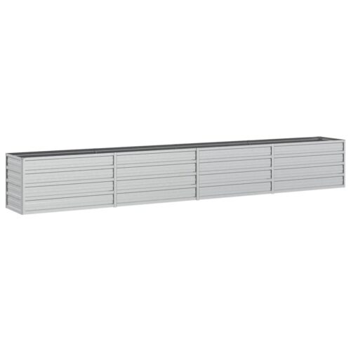 Garden Raised Bed 320x40x45cm Galvanized Steel Silver
