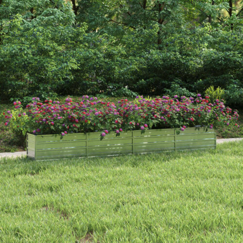 Garden Raised Bed 320x40x45cm Galvanized Steel Silver - Image 2