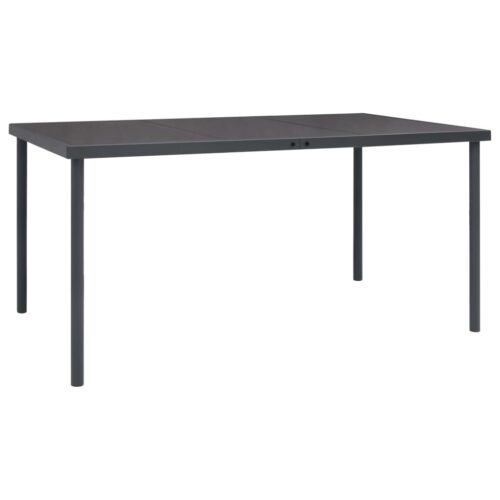 5-Piece Garden Dining Set Black Steel Textilene - Image 4
