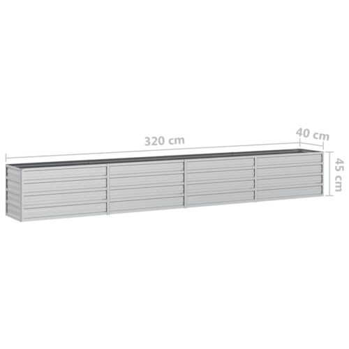 Garden Raised Bed 320x40x45cm Galvanized Steel Silver - Image 7