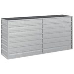 Garden Raised Bed 160x40x77cm Galvanized Steel Silver
