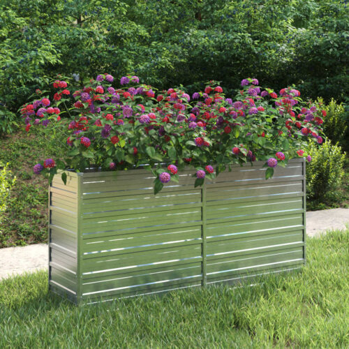 Garden Raised Bed 160x40x77cm Galvanized Steel Silver - Image 2