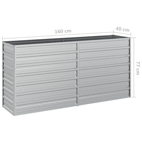 Garden Raised Bed 160x40x77cm Galvanized Steel Silver - Image 7