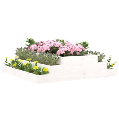Planter White 110x110x27cm Solid Wood Pine - Image 3