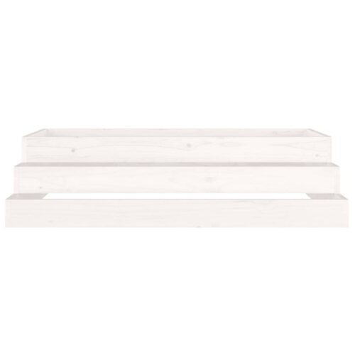 Planter White 110x110x27cm Solid Wood Pine - Image 5