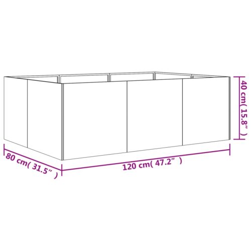 Garden Raised Bed 120x80x40cm Corten Steel - Image 6