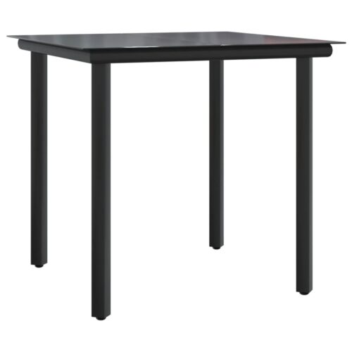 5-Piece Garden Dining Set Black Steel Textilene - Image 4