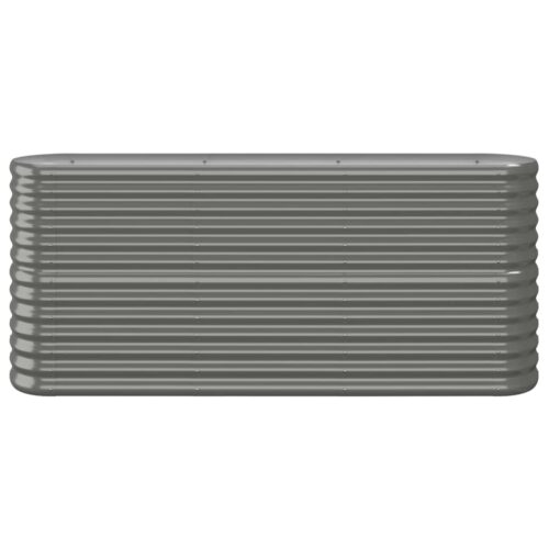 Garden Raised Bed Powder-Coated Steel 152x40x68cm Grey - Image 3
