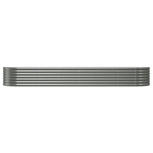 Garden Raised Bed Powder-Coated Steel 296x80x36cm Grey - Image 3