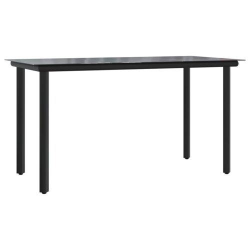 5-Piece Garden Dining Set Black Steel Textilene - Image 4