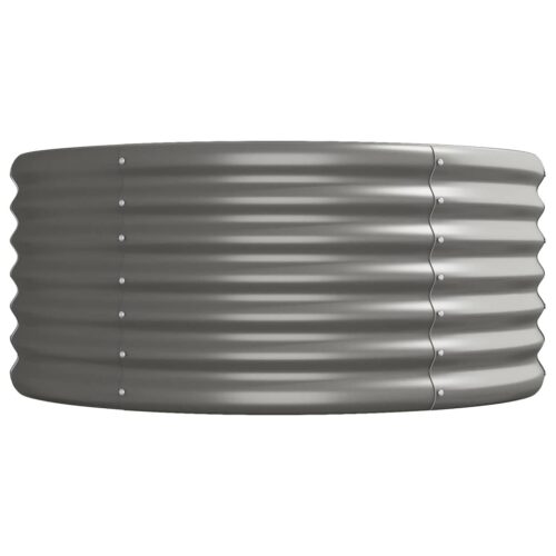 Garden Raised Bed Powder-Coated Steel 296x80x36cm Grey - Image 4