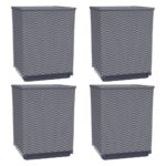 Planters 4pcs Dark Grey 30x30x37cm Polypropylene