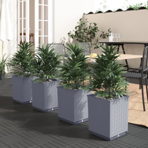 Planters 4pcs Dark Grey 30x30x37cm Polypropylene - Image 2