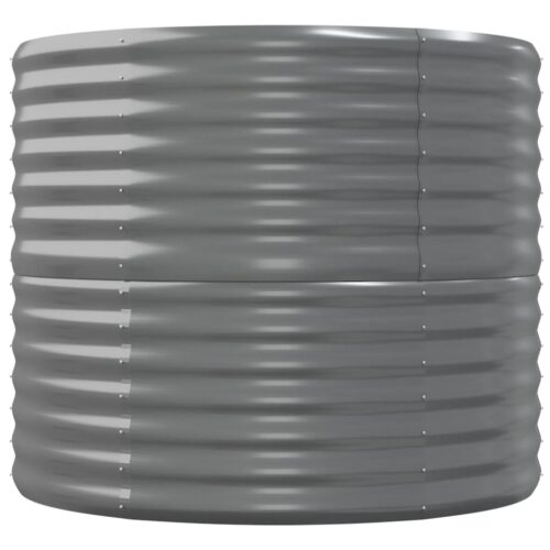 Garden Raised Bed Powder-Coated Steel 152x80x68cm Grey - Image 4
