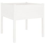 Garden Planter White 70x70x70cm Solid Pinewood