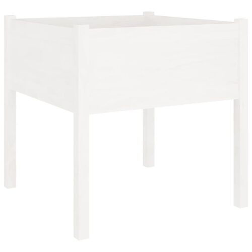 Garden Planter White 70x70x70cm Solid Pinewood