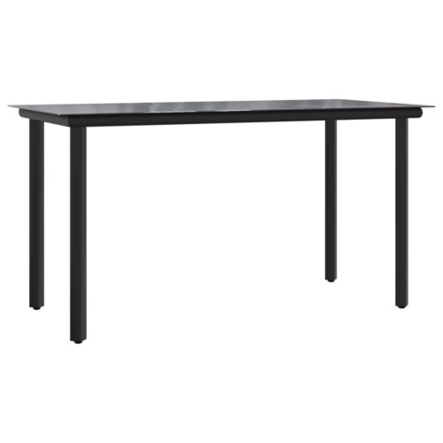 5-Piece Garden Dining Set Black Steel Textilene - Image 4