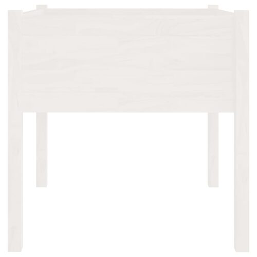 Garden Planter White 70x70x70cm Solid Pinewood - Image 4