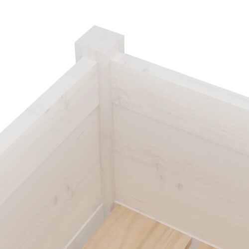 Garden Planter White 70x70x70cm Solid Pinewood - Image 5