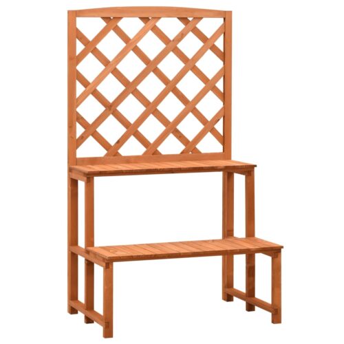 Plant Stand with Trellis Orange 70x42x120cm Solid Firwood - Image 2