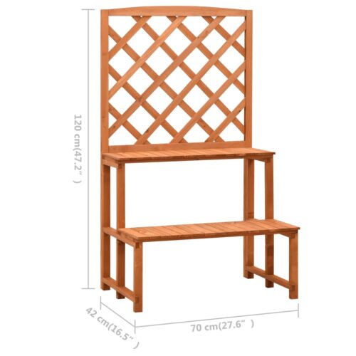 Plant Stand with Trellis Orange 70x42x120cm Solid Firwood - Image 6