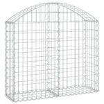 Arched Gabion Basket 100x30x80/100cm Galvanised Iron