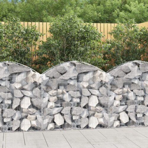 Arched Gabion Basket 100x30x80/100cm Galvanised Iron - Image 2