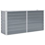 Garden Raised Bed Galvanised Steel 160x40x77cm Grey